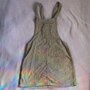 blue spice corduroy tan pinafore overall dress